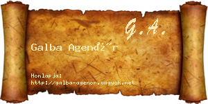 Galba Agenór névjegykártya